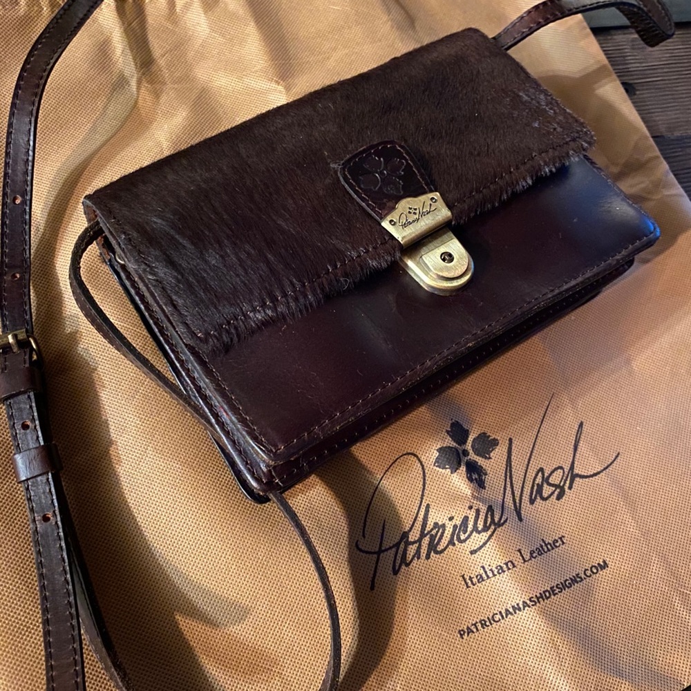 Patricia Nash Lanza Crossbody Leather Haircalf Bag